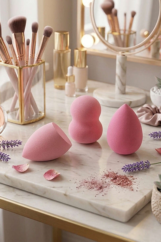 Set da 3 spugnette per trucco assortite