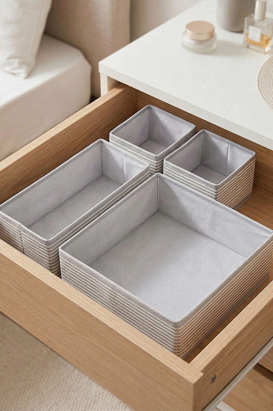 Set De 4 Organizadores De Cajones Gris