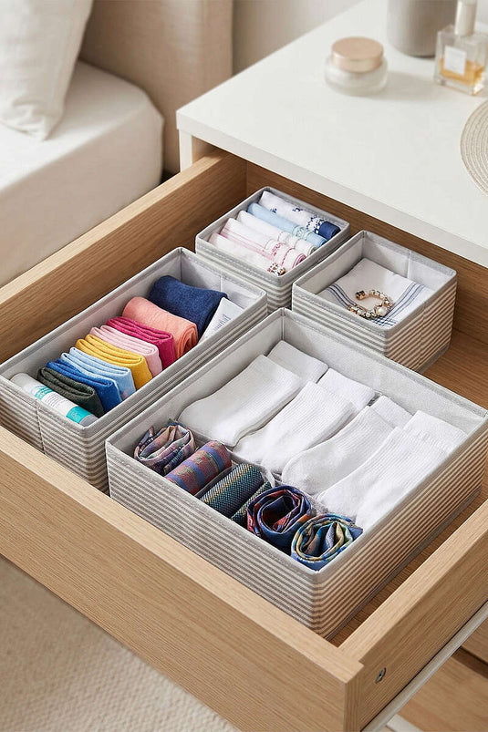 Set De 4 Organizadores De Cajones Gris