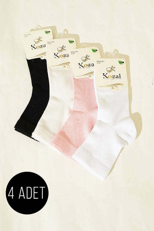 Lot de 4 paires de chaussettes courtes en bambou pour femme, assortiment de 6 couleurs