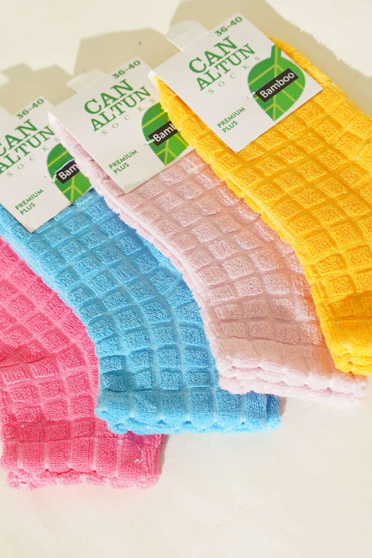 Set of 4 Women's Towel Foot Cover Socks Assorted 2