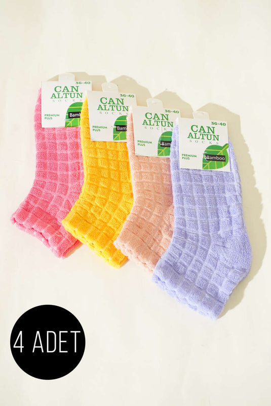 Set of 4 Women's Towel Foot Cover Socks Assorted 6