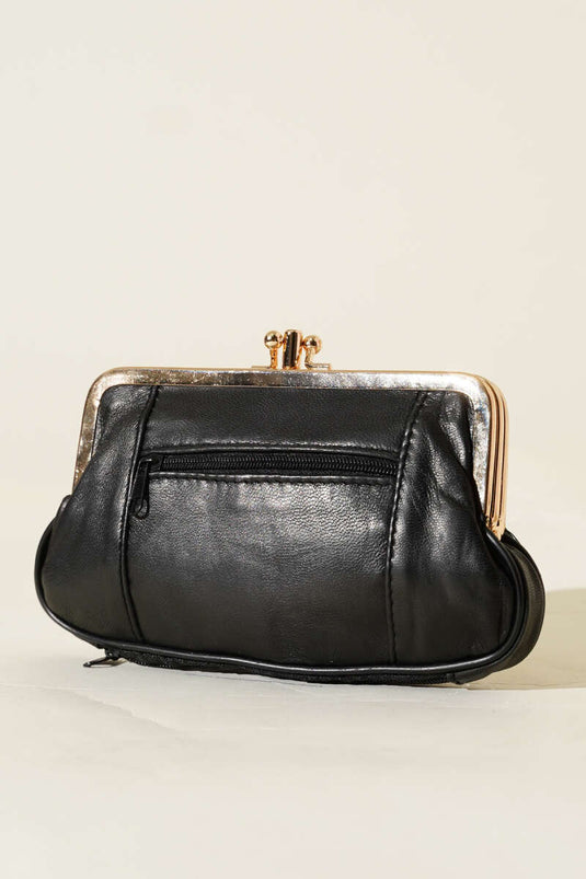 محفظة بخمسة أقسام، سوداء