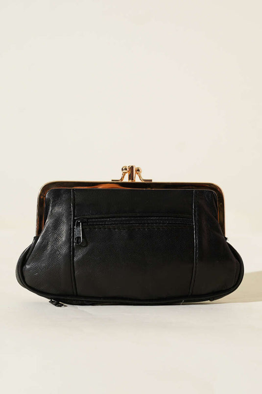 محفظة بخمسة أقسام، سوداء