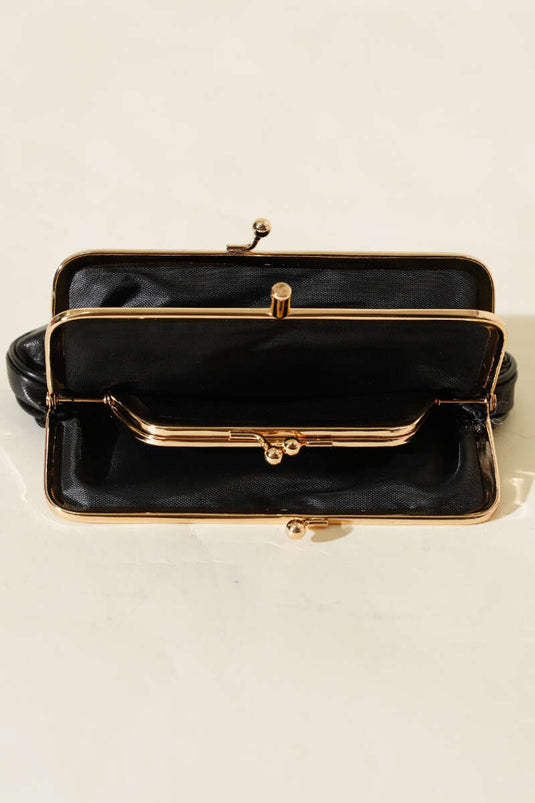 محفظة بخمسة أقسام، سوداء