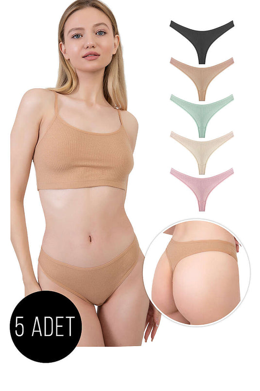 5'li Fitilli Bikini Külot - Renkli 1