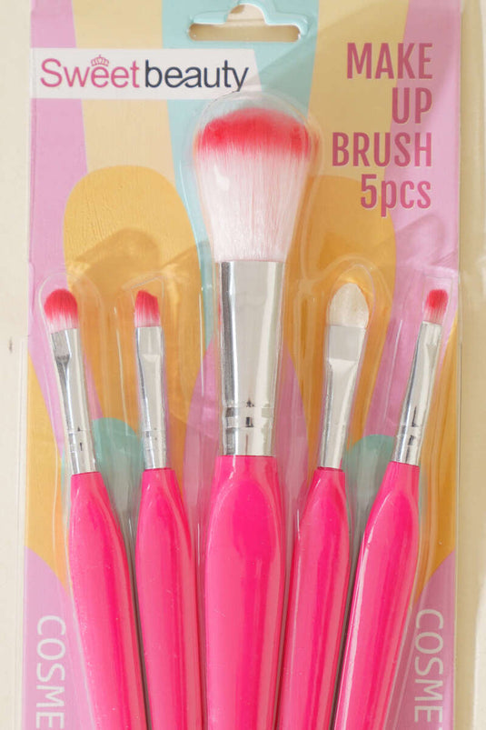 5-Piece Makeup Brush Set, Fuchsia