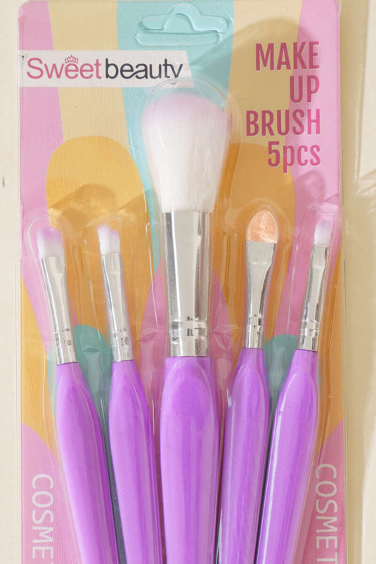 5-Piece Makeup Brush Set, Lilac