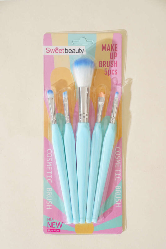 5-Piece Makeup Brush Set, Blue
