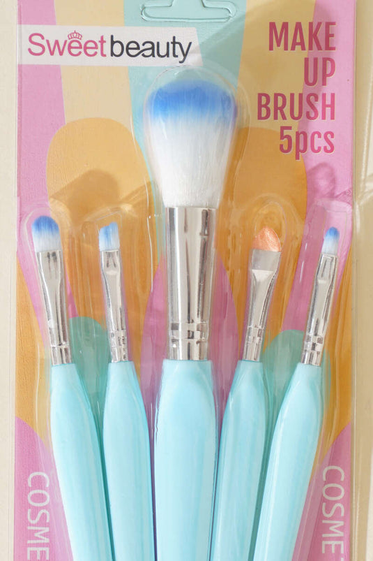 5-Piece Makeup Brush Set, Blue