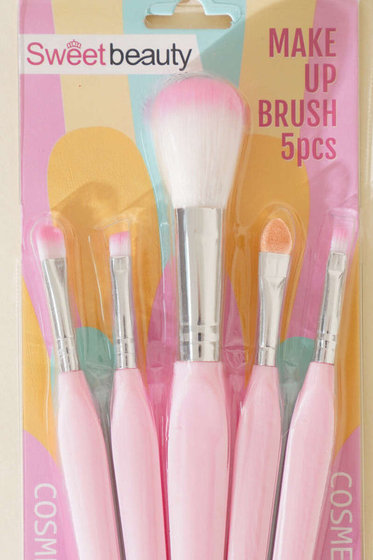 Pink 5-Piece Makeup Brush Set