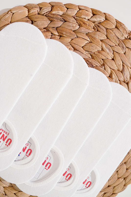 Lot de 6 paires de chaussettes ballerines blanches pour femme