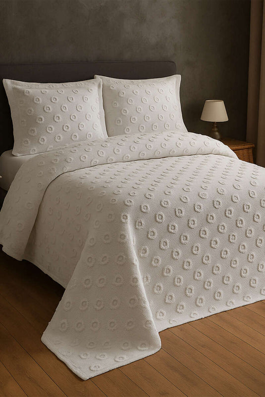 6 Parça Safir Çift Kişilik Pike Takımı Gri