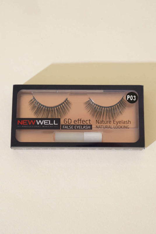 Faux cils naturels effet 6D P03 Noir