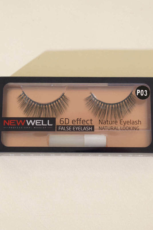 Faux cils naturels effet 6D P03 Noir