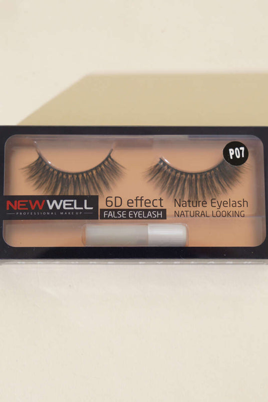 6D Effect Natural False Eyelashes P07 Black