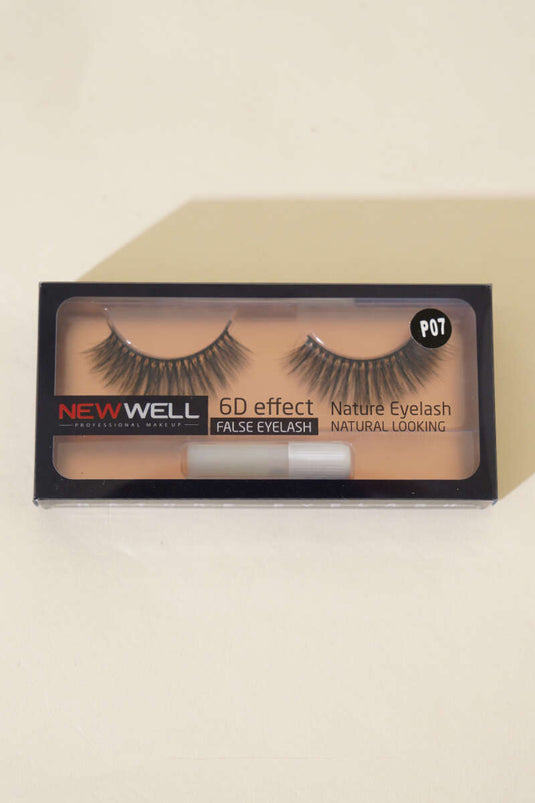 6D Effect Natural False Eyelashes P07 Black