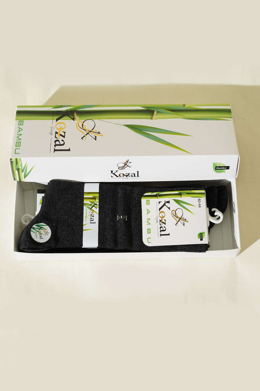 6-Pack Men's Bamboo Ankle Socks Charcoal