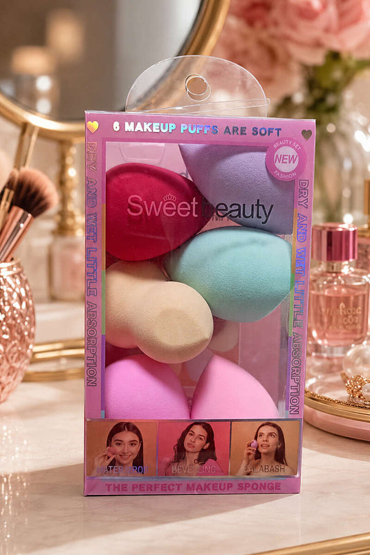 Éponge De Maquillage Assortie En Boîte De 6