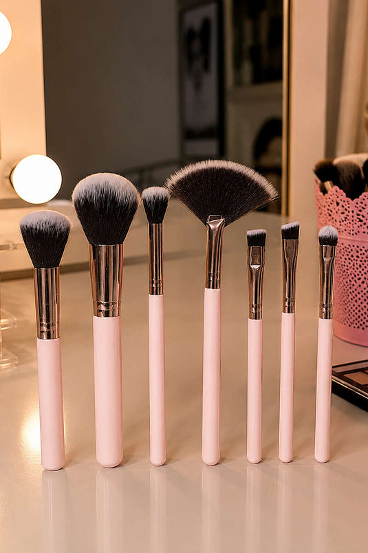 Ensemble De 7 Pinceaux Beauté Douce Multicolore