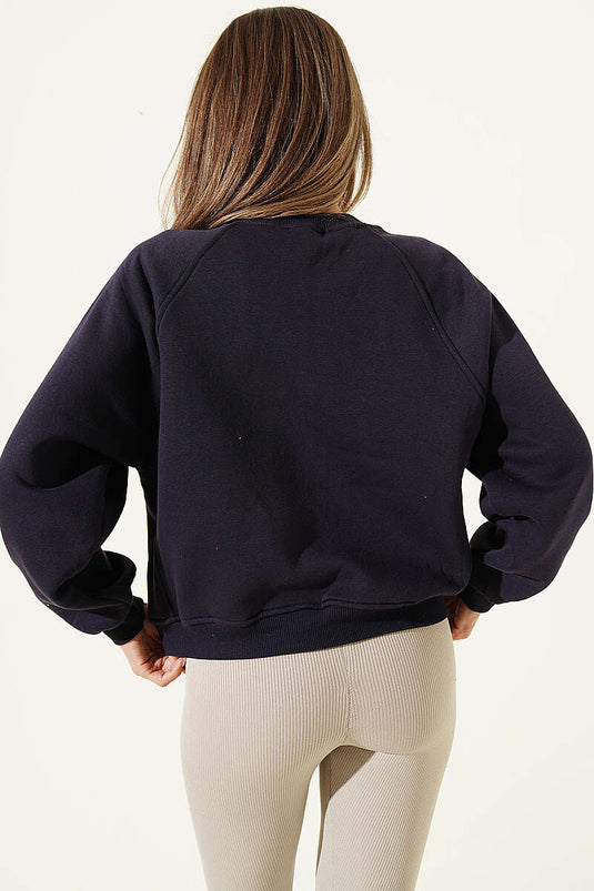 84 Bedrucktes Sweatshirt Navy
