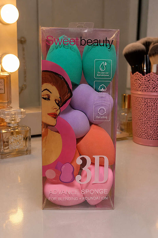 Ensemble De 8 Éponges Sweet Beauty Variées