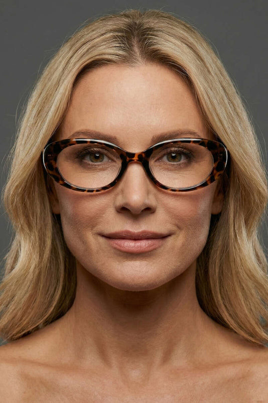 Adonis Series Clear Glasses Leopard