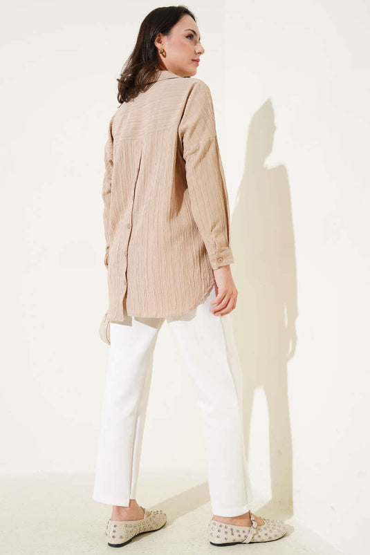 Tree Bark Basic Shirt Beige
