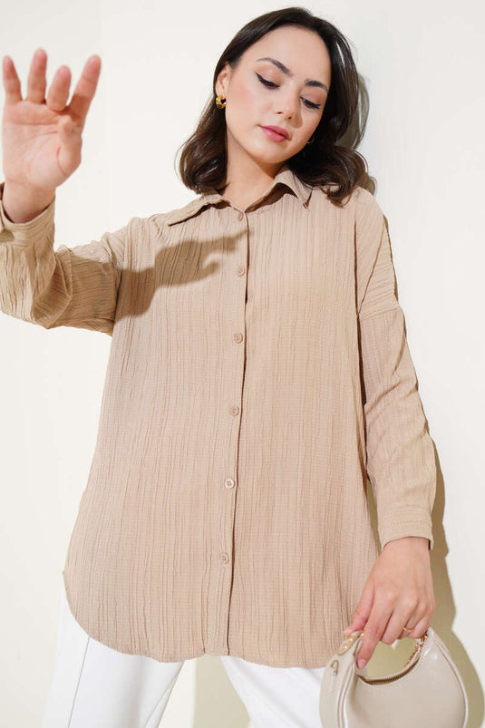 Tree Bark Basic Shirt Beige