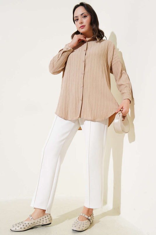 Tree Bark Basic Shirt Beige