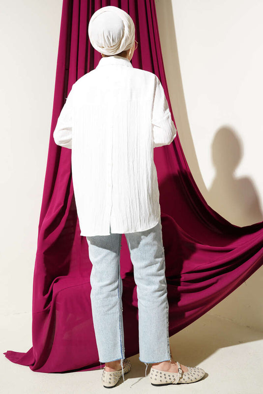 Ağaç Kabuğu Basic Gömlek Ekru