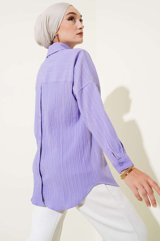 قميص أساسي بلون لحاء الشجر، أرجواني فاتح