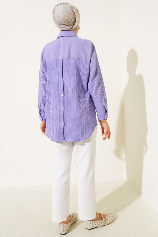 قميص أساسي بلون لحاء الشجر، أرجواني فاتح