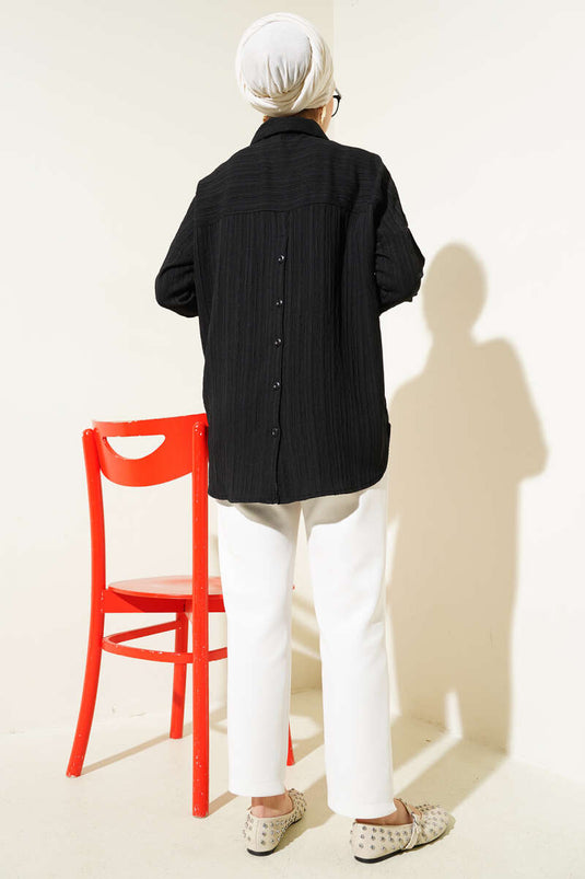 Tree Bark Basic Shirt Schwarz