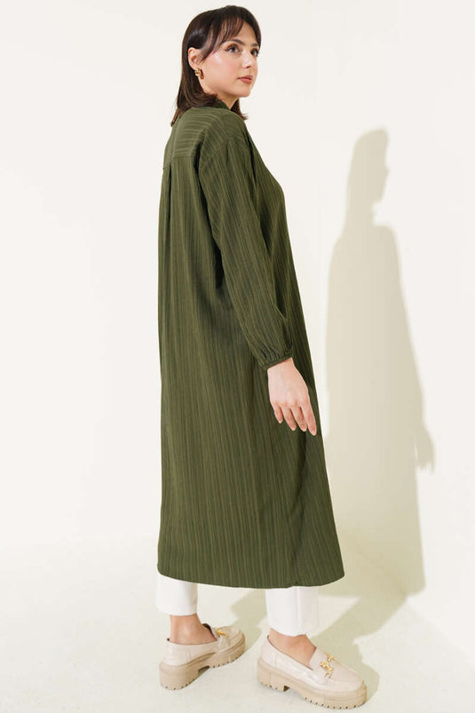 Tree Bark Long Shirt Khaki
