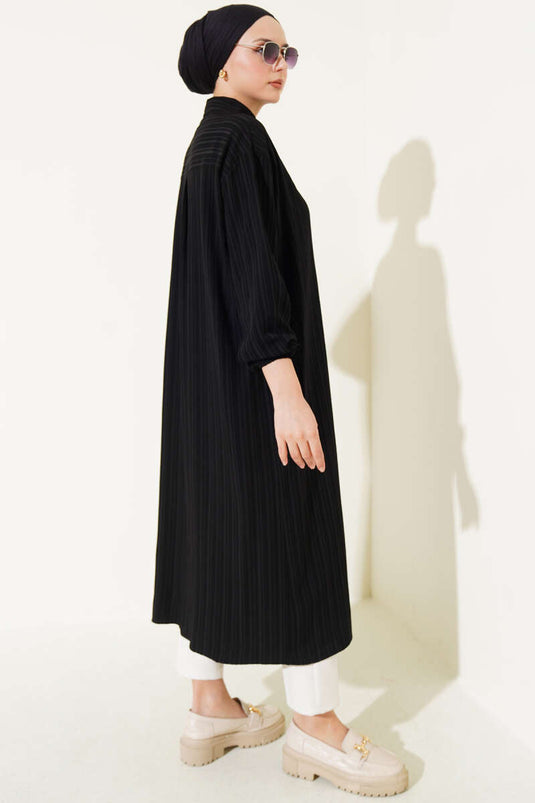 Tree Bark Long Shirt Black