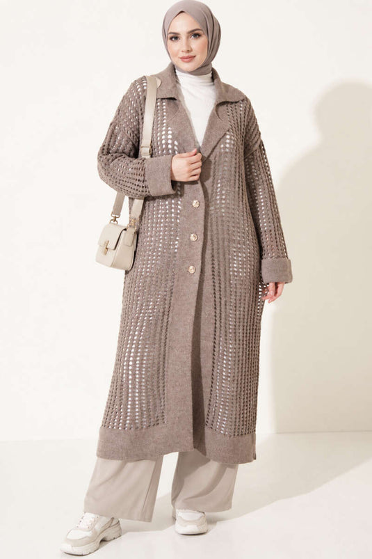 Strickjacke Mit Knöpfen In Mink