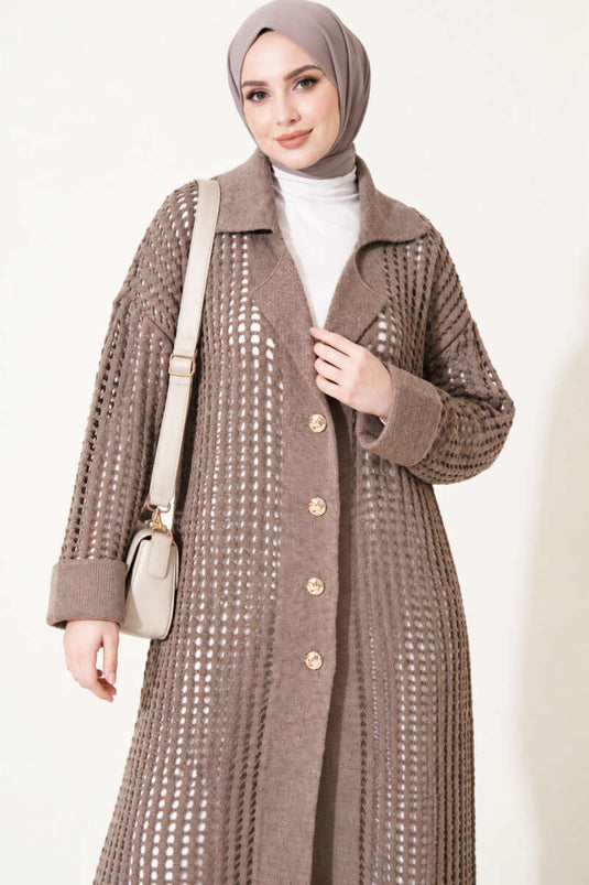 Strickjacke Mit Knöpfen In Mink