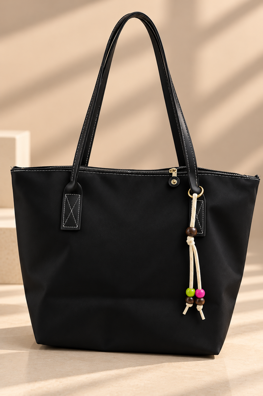 Sac À Main Et Sac À Épaule En Suédine Synthétique Noir Avec Cadeau D'accessoires