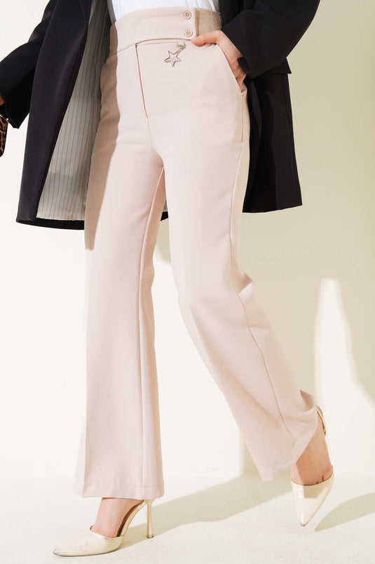 Accessorized Trousers Beige