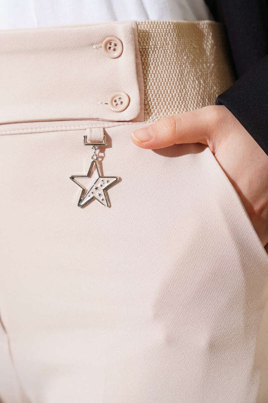 Accessorized Trousers Beige