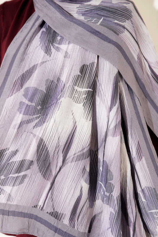 Watercolor Pattern Bamboo Crepe Shawl Smoke