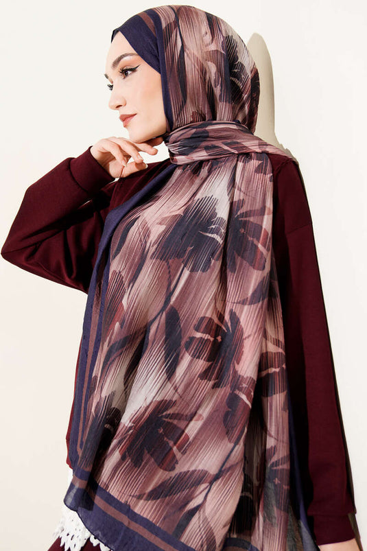 Foulard Akvarel à motif bambou, bleu marine