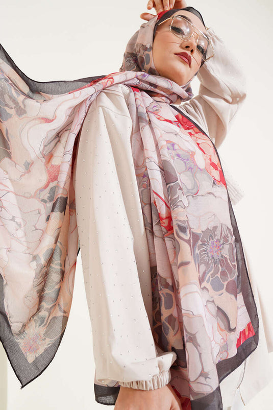 Alice Pattern Lina Shawl Bitter Coffee