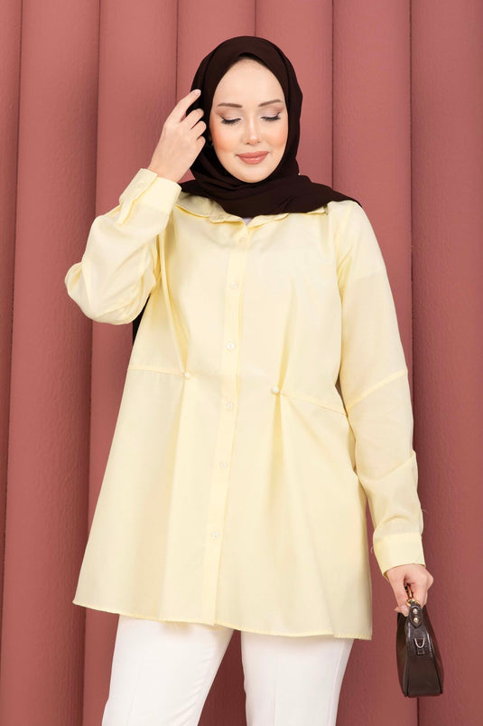 Chemise boutonnée à ceinture Alin Bel jaune