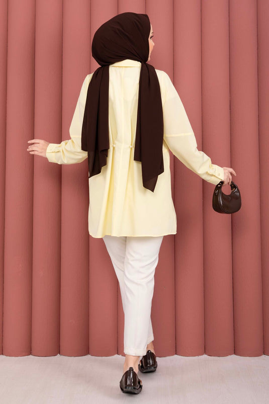 Chemise boutonnée à ceinture Alin Bel jaune