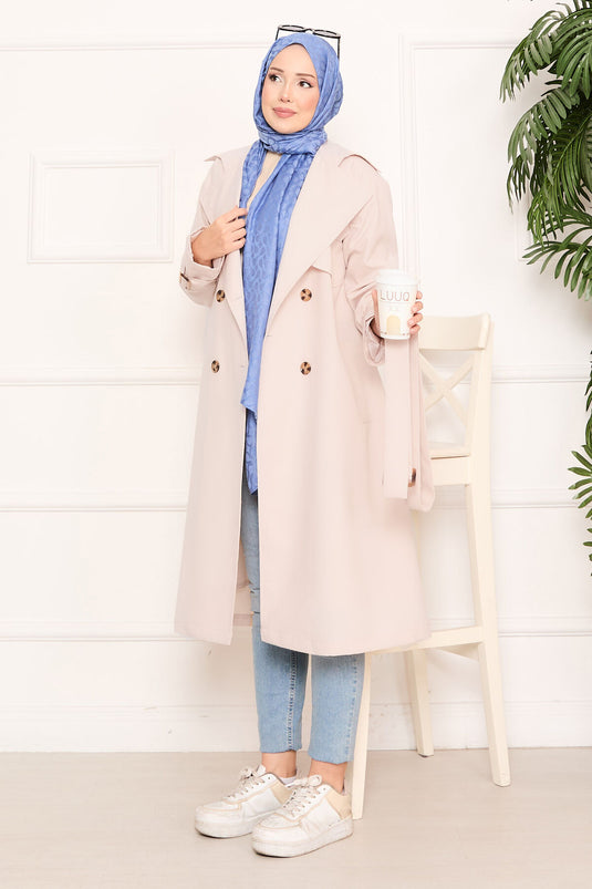 Trench-coat hijab amovible détaillé Aller Stone