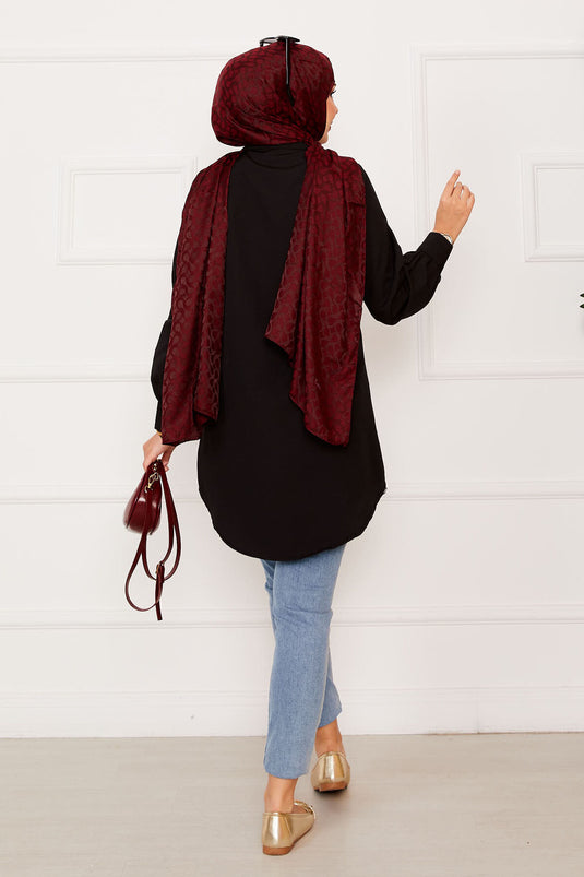 Allerli Side Tied Hijab Shirt Black