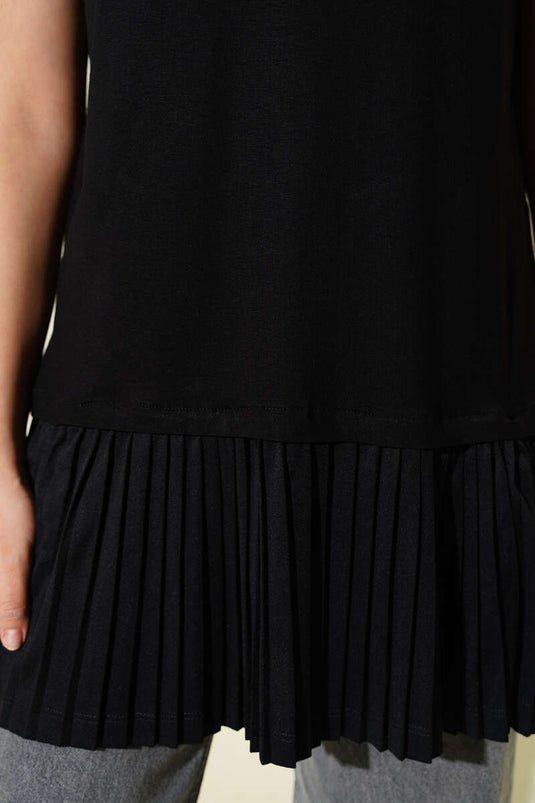 Sous-vêtement sans manches plissé noir Alt Piliseli