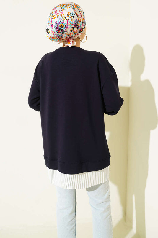 Under Pleated Loyşa Tunic Navy Blue